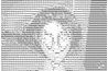 Photo de perruque sur un stand, imprimé en ASCII sur une imprimante matricielle