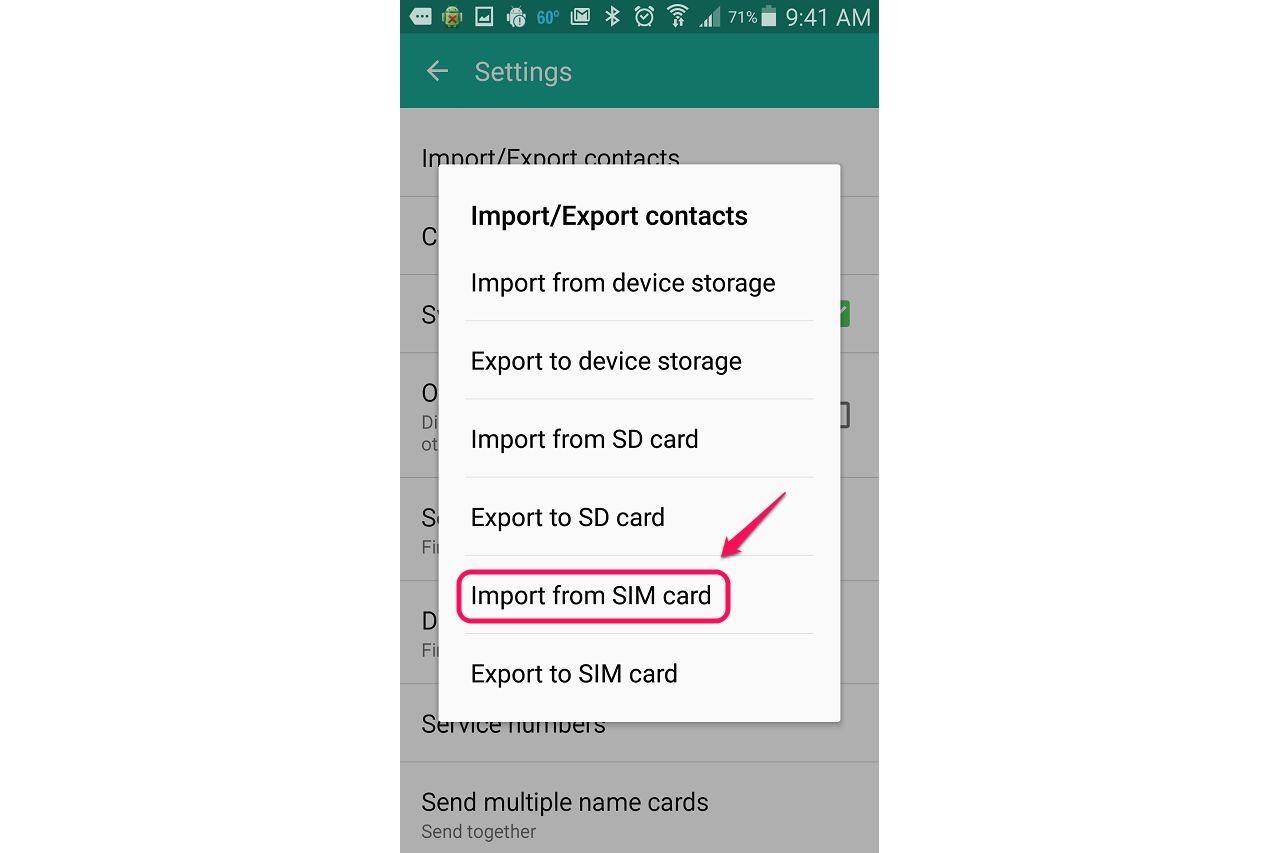 Vous pouvez également utiliser les options d'importation / exportation pour déplacer les contacts sur votre carte microSD.