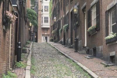 Colons utilisés pierre locale et pavés pour paver les rues et ruelles à Boston.