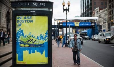 Nike annonce du sport à Boston arrêt de bus